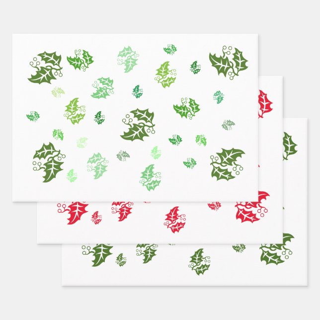 Ensemble cadeau - feuilles Holly (Lot)