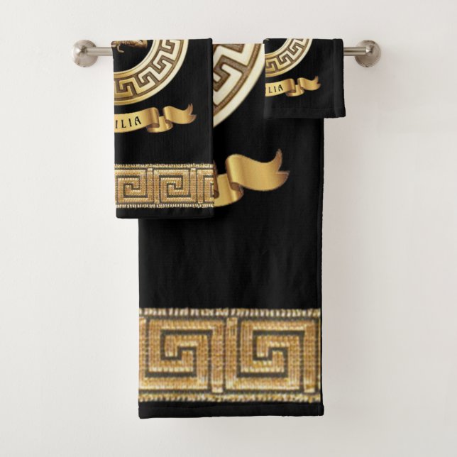 Ensemble-cadeau serviette Trinacria sicilienne (En situation)