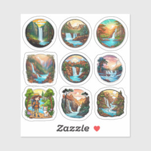 Ensemble complet de 9 Belle nature en Stickers Ron