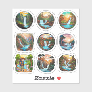 Ensemble complet de 9 Belle nature en Stickers Ron