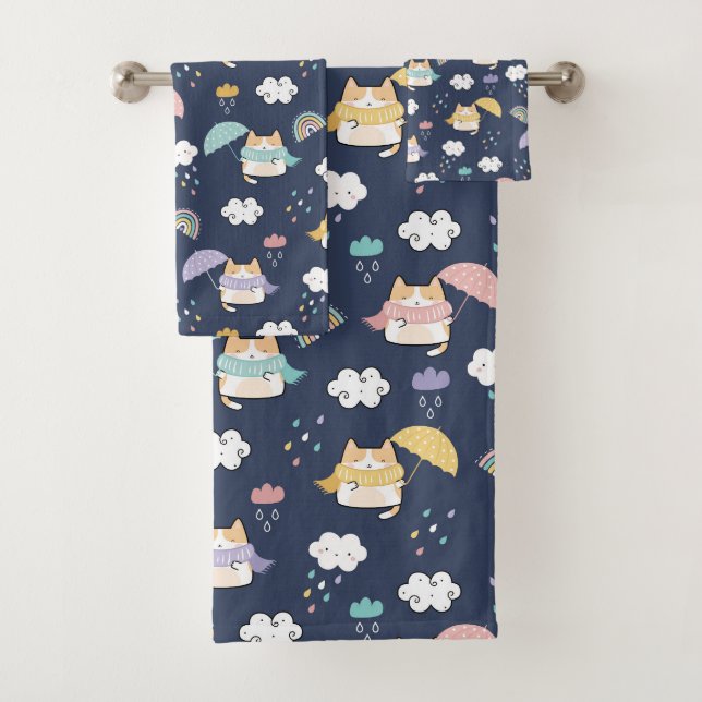 Ensemble confortable de serviettes de bain Motif R (En situation)