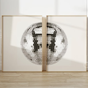 Ensemble d'art rétro Disco Ball Wall Art Set de 2