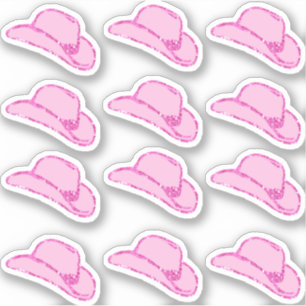 Ensemble de 12 autocollants Chapeau de Cowgirl Ros