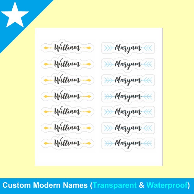 (Ensemble de 14) Stickers de nom de script de sign (Handwritten name labels
)