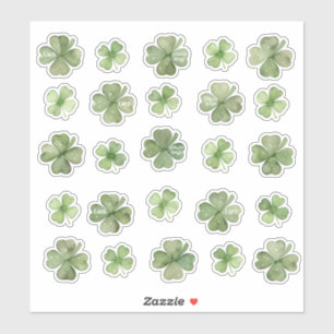 Ensemble de 25 Stickers Shamrock de vinyle aquarel