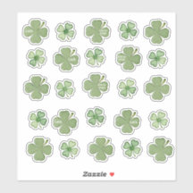 Ensemble de 25 Stickers Shamrock en vinyle tacheté