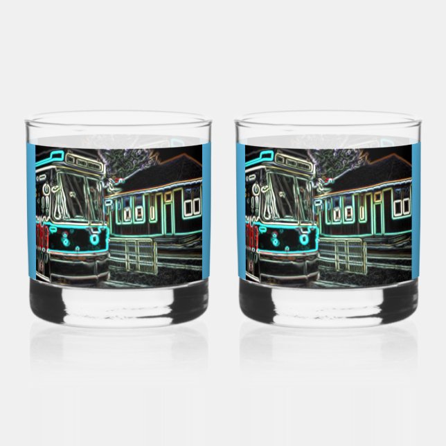 Ensemble de 2 verres CLRV Neon à roches imprimées  (Recto)