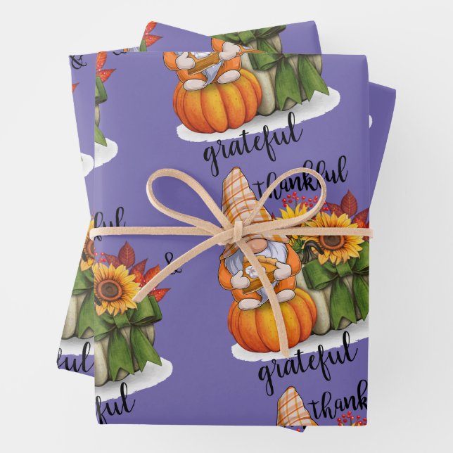 Ensemble de 3 feuilles de papier cadeau reconnaiss (En situation)