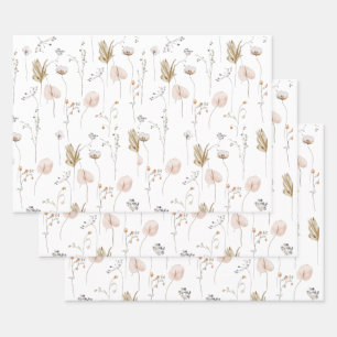 Ensemble de 3 feuilles de papier d'emballage plat