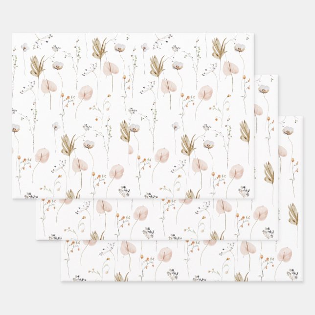 Ensemble de 3 feuilles de papier d'emballage plat (Lot)