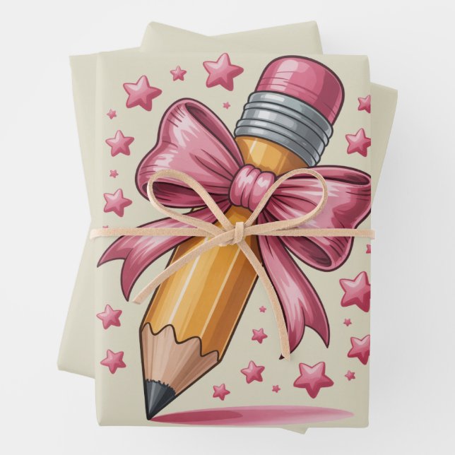 Ensemble de 3 feuilles plates de papier cadeau (En situation)