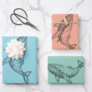 Ensemble de 3 feuilles plates de papier cadeau