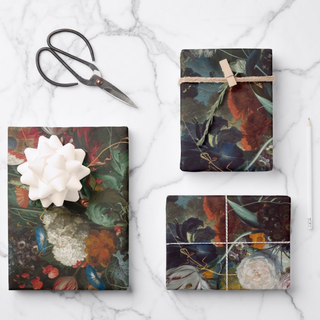 Ensemble de 3 feuilles plates de papier d'emballag (Recto)