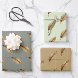 Ensemble de 3 feuilles plates de papier d'emballag