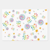 Ensemble de 3 feuilles plates de papier d'emballag