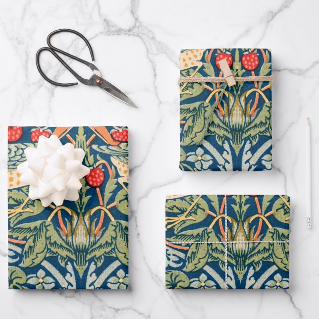 Ensemble de 3 feuilles plates de papier d'emballag (Recto)