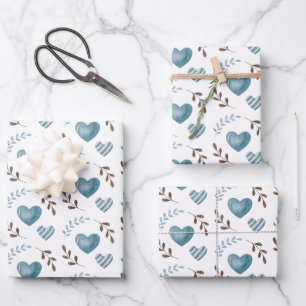 Ensemble de 3 feuilles plates de papier d'emballag