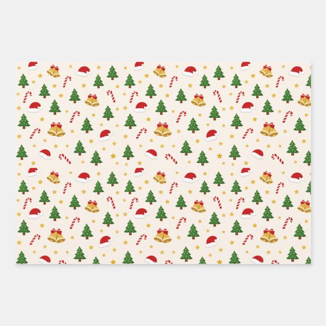 Ensemble de 3 feuilles plates de papier d'emballag (Devant)