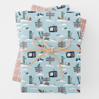 Ensemble de 3 feuilles plates de papier d'emballag