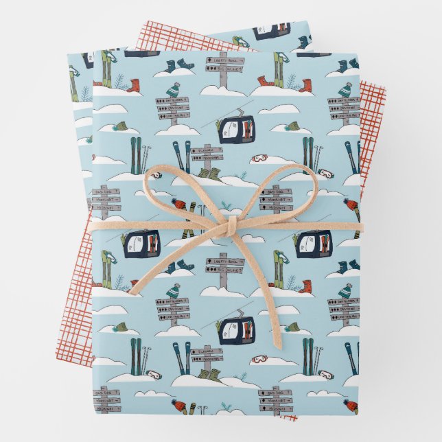 Ensemble de 3 feuilles plates de papier d'emballag (En situation)