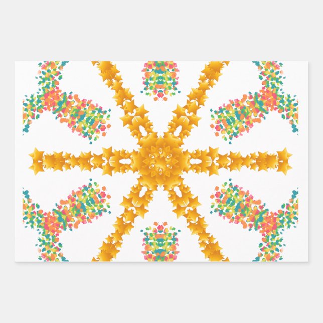 Ensemble de 3 feuilles plates de papier d'emballag (Devant)