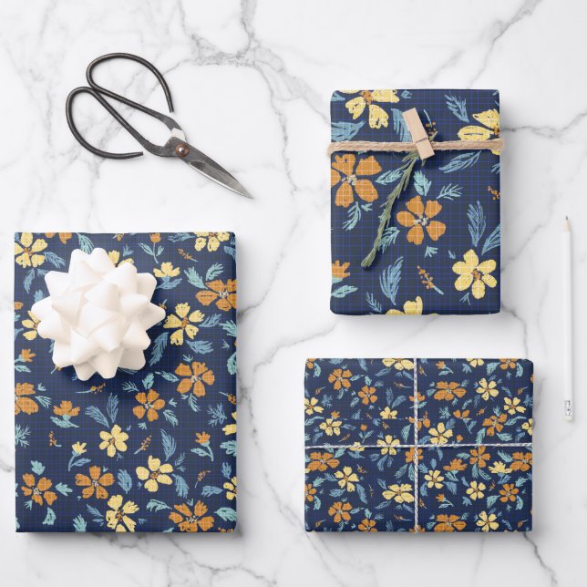 Ensemble de 3 feuilles plates de papier d'emballag (Recto)