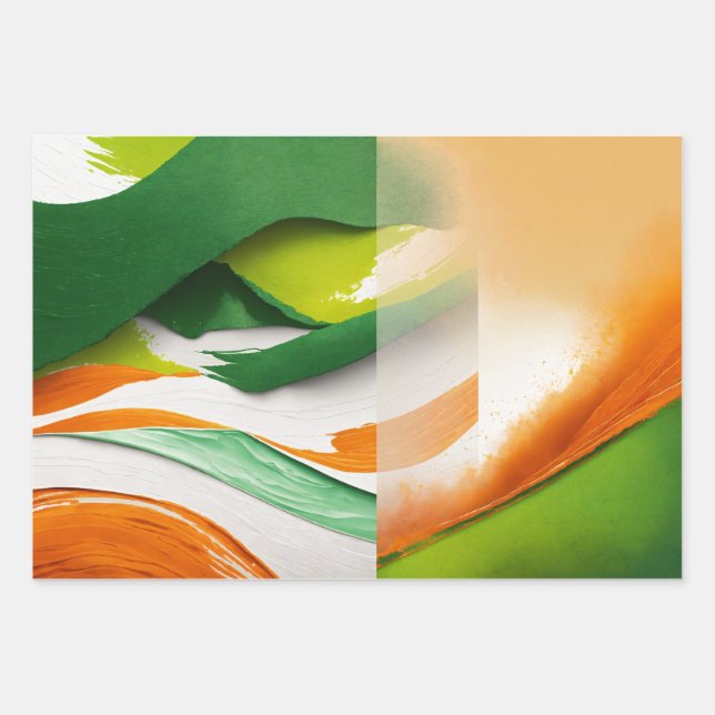 Ensemble de 3 feuilles plates de papier d'emballag (Devant)