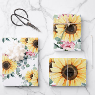 Ensemble de 3 feuilles plates de papier d'emballag