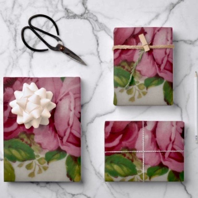 Ensemble de 3 feuilles plates de papier d'emballag (Sheets Size: 19" x 29”. Sold in sets of 3. D: 19.5" x 28.5" sheets. Grid  for precise wrapping. 
)