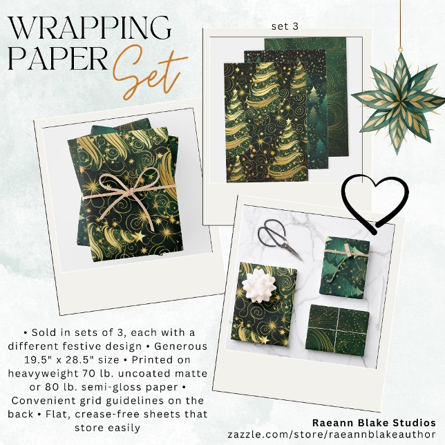 Ensemble de 3 feuilles plates de papier d'emballag (Créateur téléchargé)