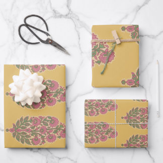 Ensemble de 3 feuilles plates de papier d'emballag