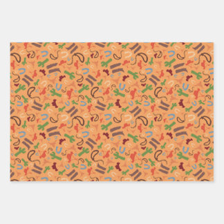 Ensemble de 3 feuilles plates de papier d'emballag