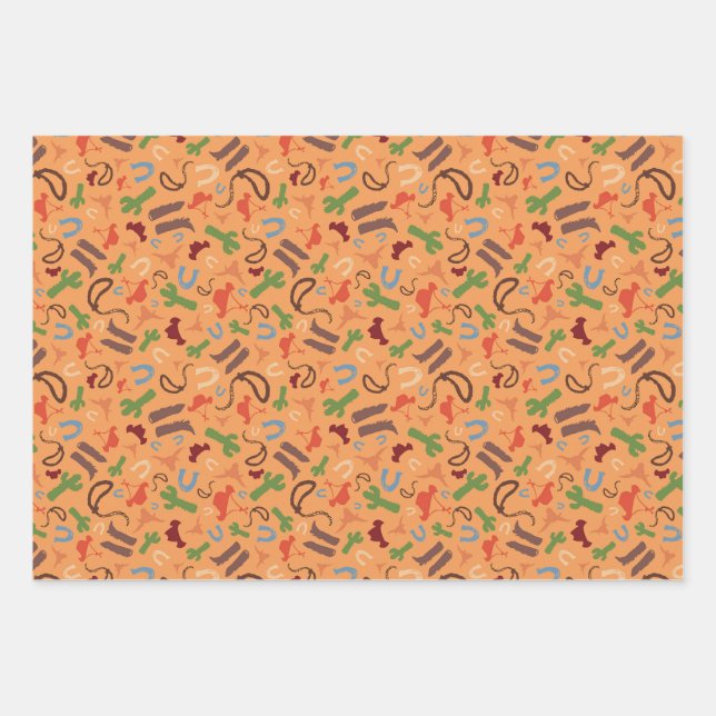 Ensemble de 3 feuilles plates de papier d'emballag (Devant 3)
