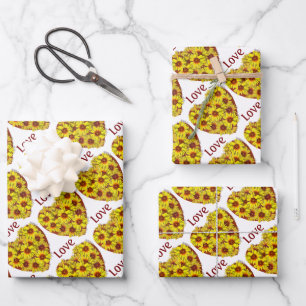 Ensemble de 3 feuilles plates de papier d'emballag