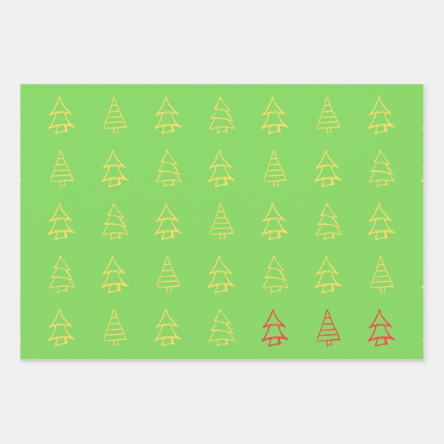 Ensemble de 3 feuilles plates de papier d'emballag (Devant)