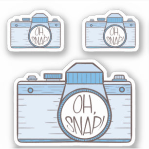 Ensemble de 3 Oh Snap ! Autocollant photo Blue Pas