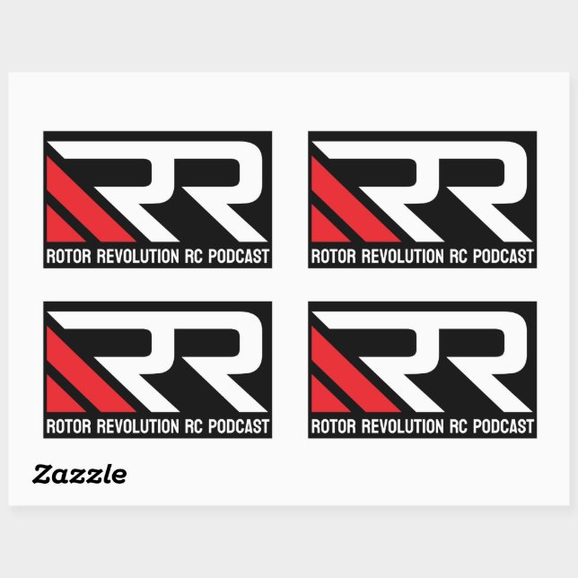 Ensemble de 4 Stickers Podcast RC Révolution Rotor (Feuille)