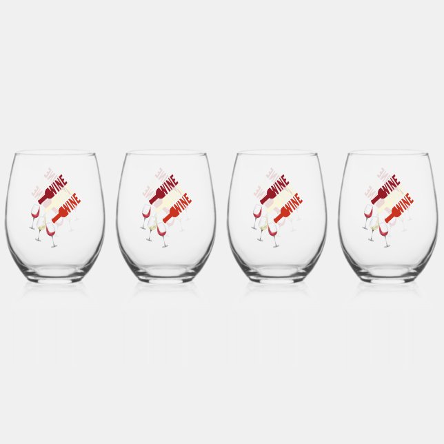 Ensemble de 4 verres à vin sans pied en Drinkware  (Recto)
