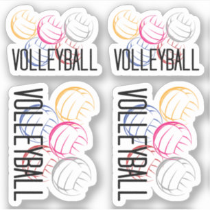 Ensemble de 4 volleyballs de néon Autocollants à d