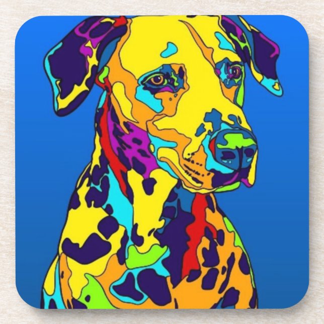 Ensemble de 6 Dessous de verre - Dalmatien assis (Devant)