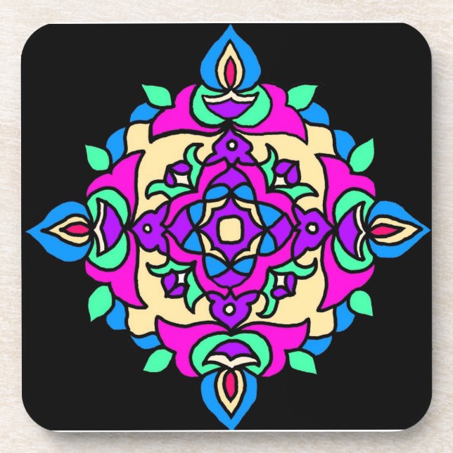 Ensemble de 6 Dessous de verre de liège avec Motif (Devant)