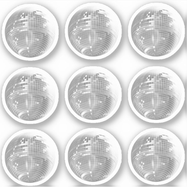 Ensemble de 9 autocollants de boule à facettes arg (Devant)