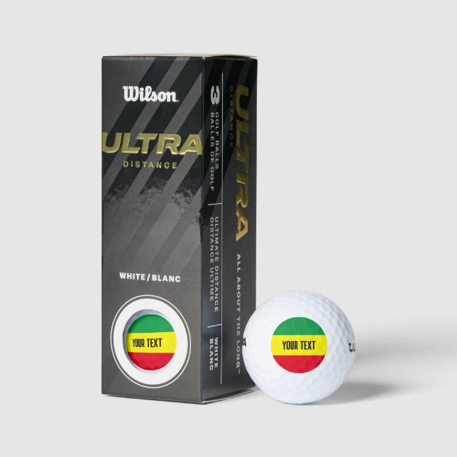 Ensemble de balles de golf avec drapeau rastafari  (Emballage)