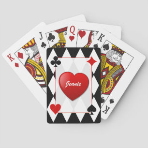 Ensemble de cartes à jouer élégant noir, blanc et
