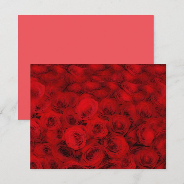 Ensemble de cartes de notes d'art de bouquet de ro (Devant / Derrière)