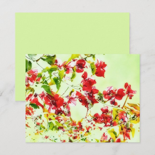 Ensemble de Cartes de Notes d'Art de Fleurs de Bou (Devant / Derrière)