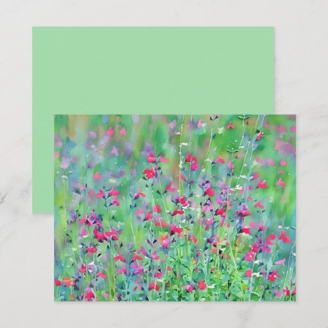 Ensemble de cartes de notes d'art de fleurs de Sal (Devant / Derrière)