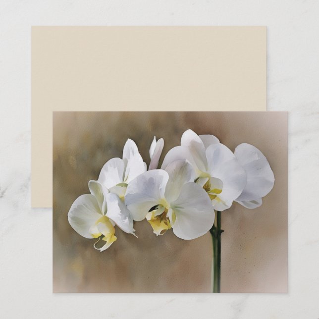 Ensemble de cartes de notes d'art de fleurs d'orch (Devant / Derrière)