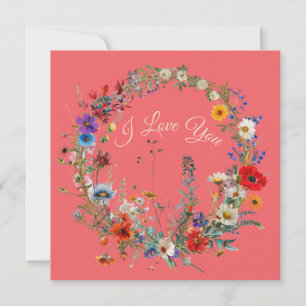 Ensemble de cartes de notes de couronne de fleurs