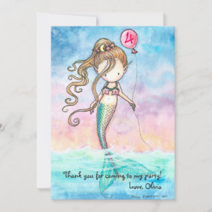Ensemble de cartes de remerciement de sirène